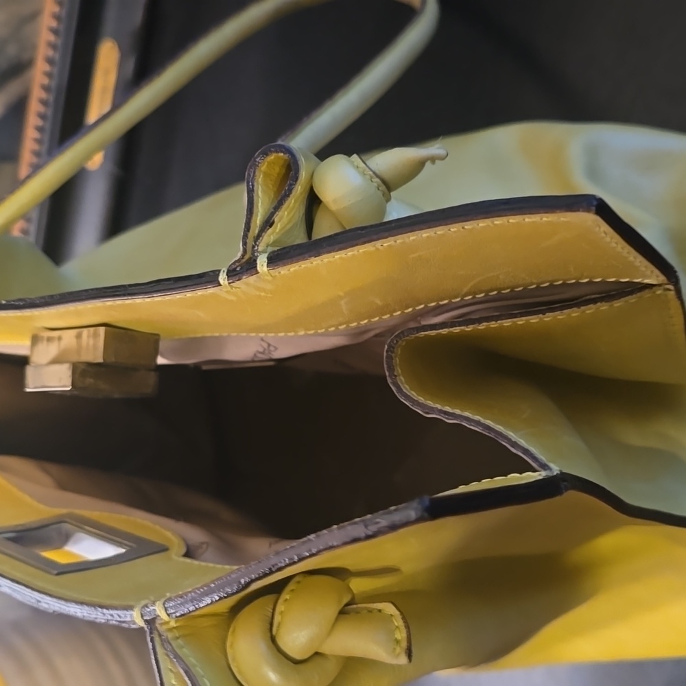 Paolo Masi Yellow Leather Tote Bag - Picture 12 of 17